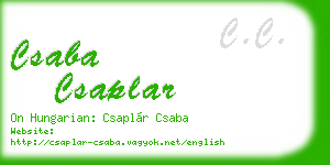csaba csaplar business card